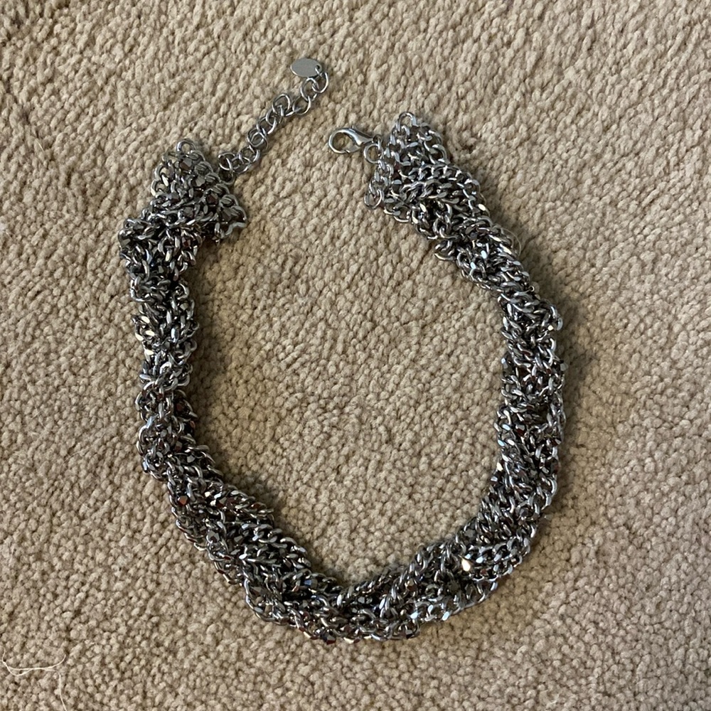 Silver Chain Statement Necklace
